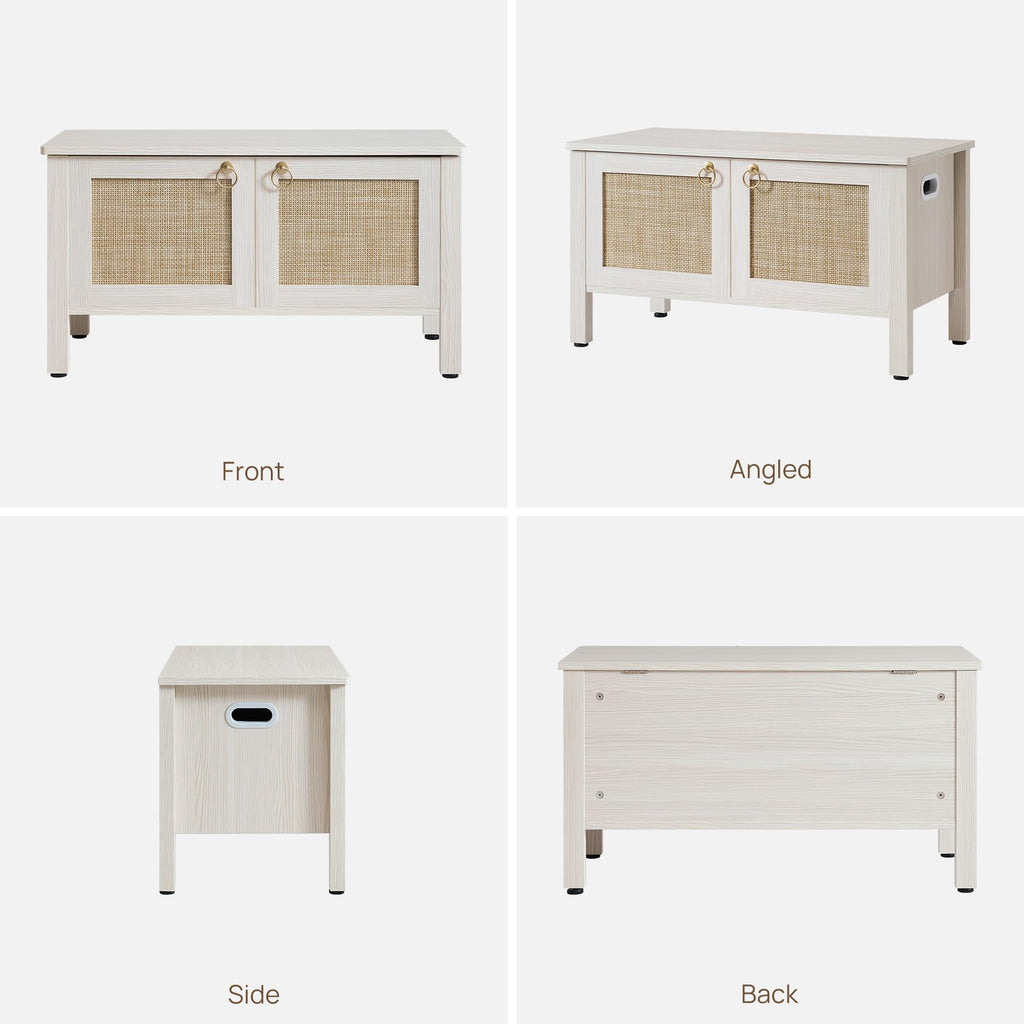 Rattan Storage Bench with 2 Safety Hinges B40220