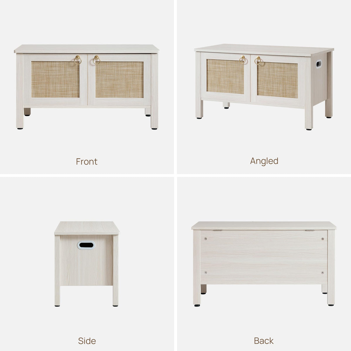 Rattan Storage Bench with 2 Safety Hinges B40220