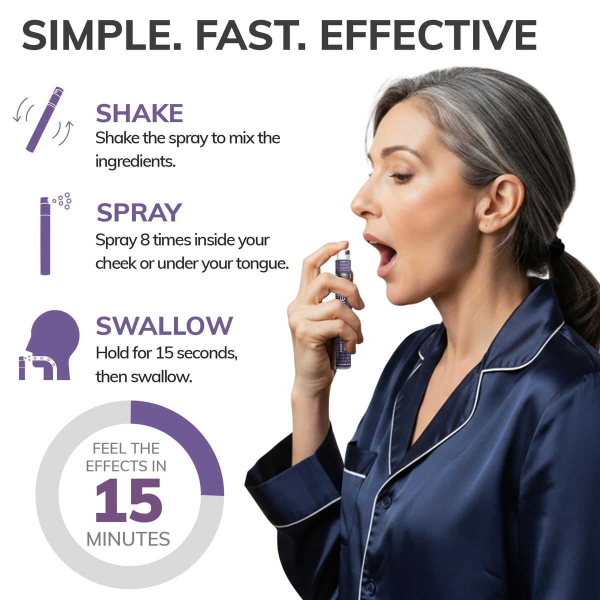 Natural Sleep Aid Spray with Melatonin 1 mg, GABA, & 5HTP I656091