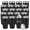 20 Pack Stainless Steel Insulated Tumbler 20oz Black W44788