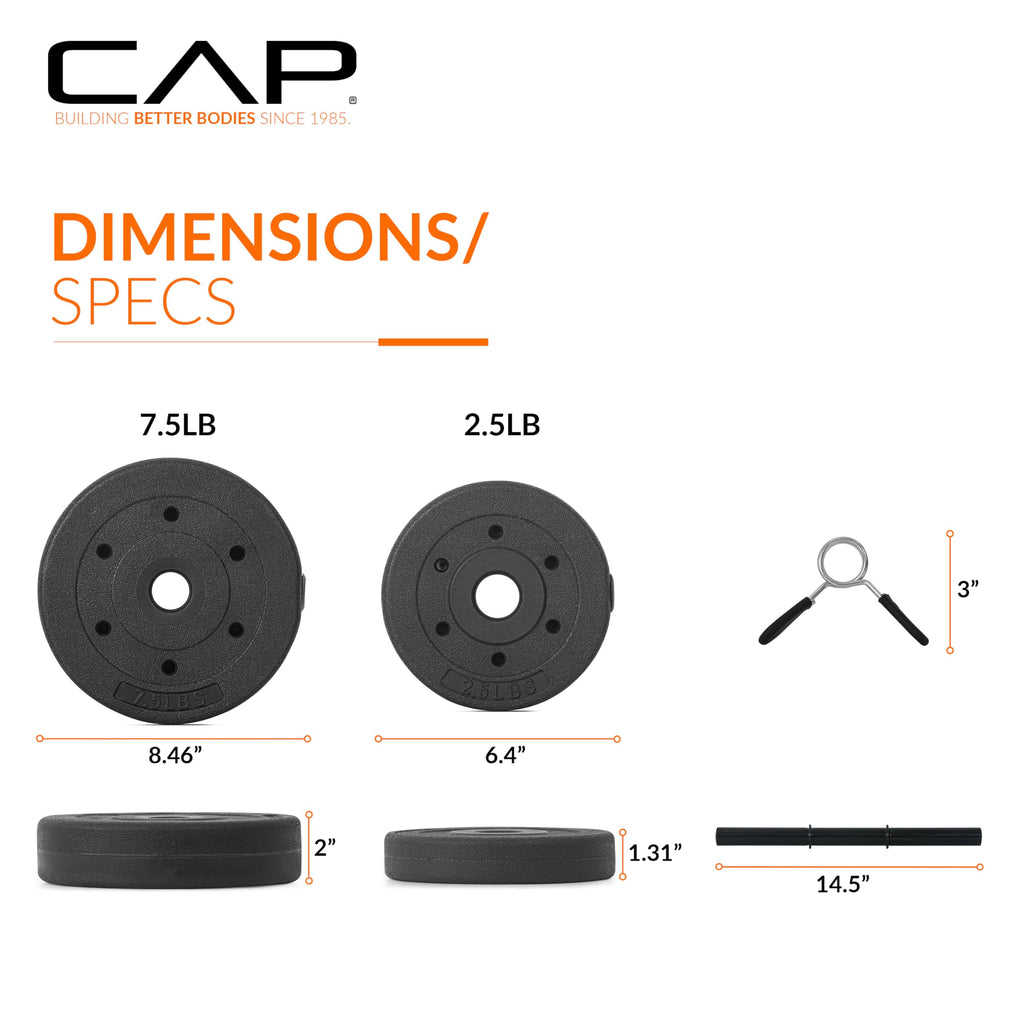 40 LB Adjustable Cement Dumbbell Set K186004
