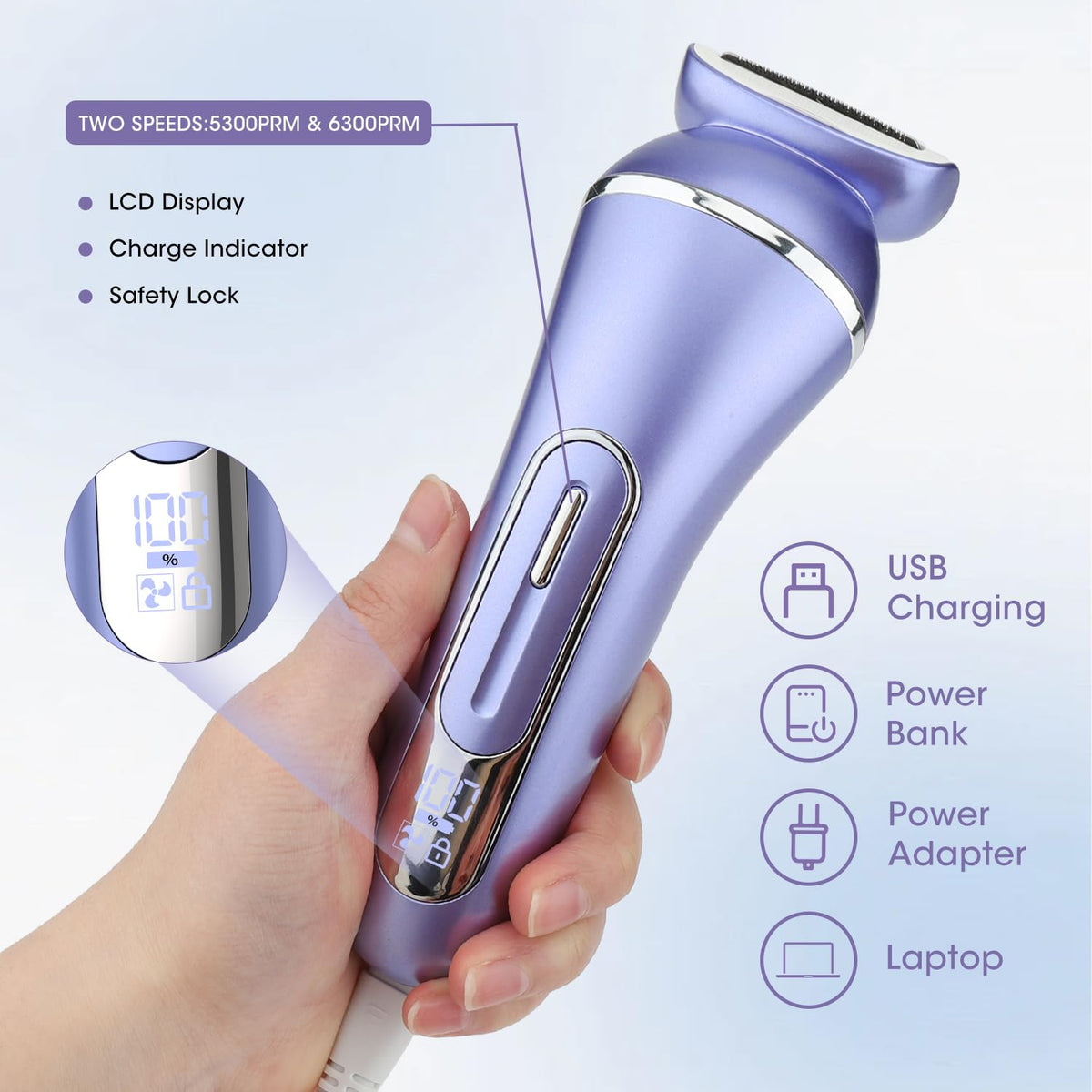 7 in 1 IPX7 Waterproof Electric Shavers Hair Removal Kit N70478