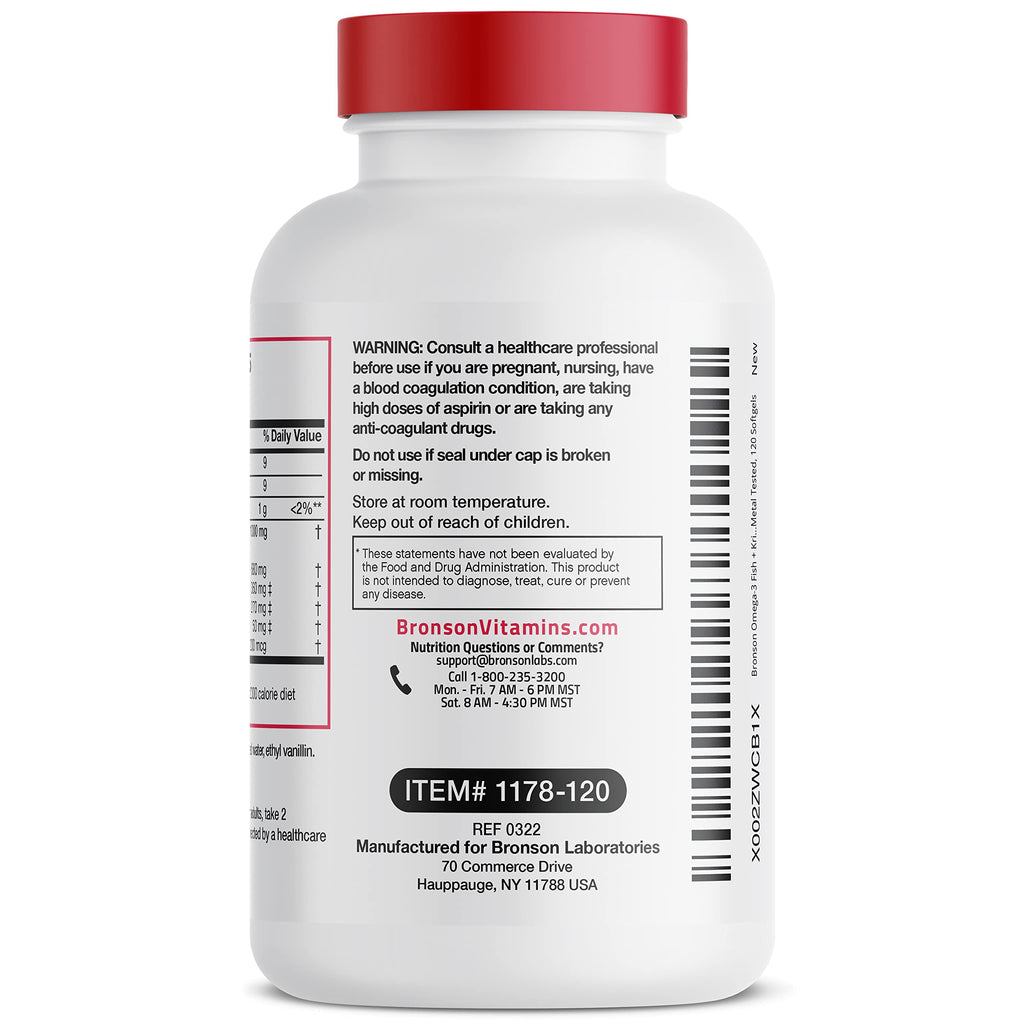Omega-3 Fish + Krill Oil 1000 mg Softgels Q7995