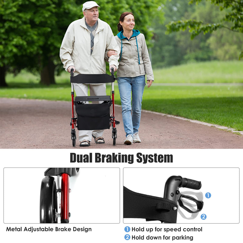 2-in-1 Aluminum Rollator Walker with Seat Z32250