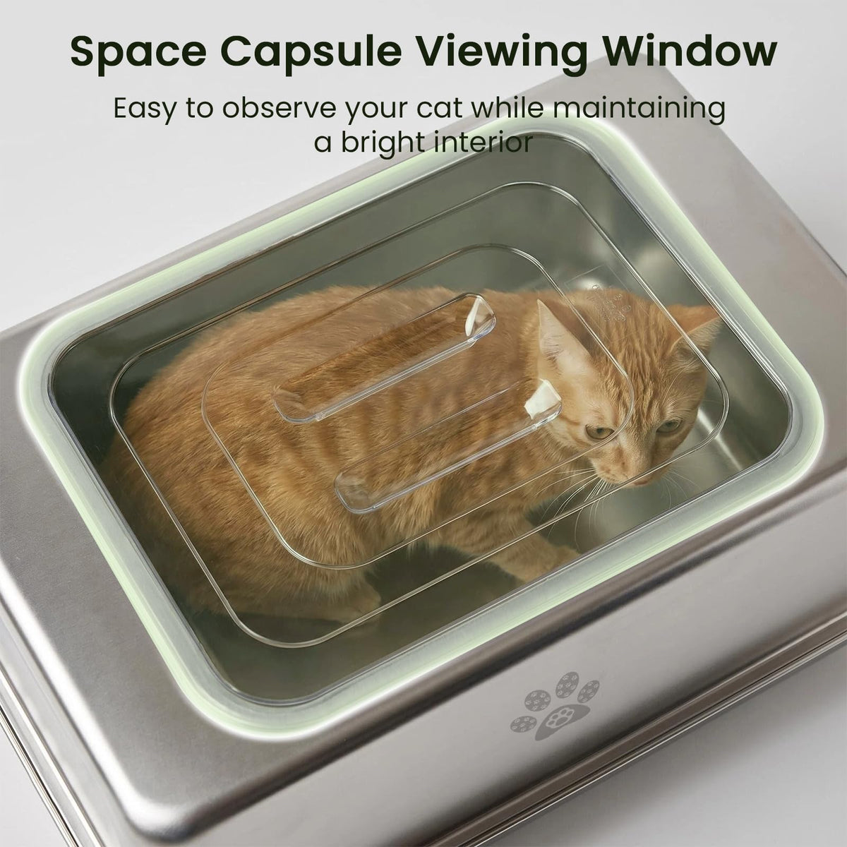 Enclosed Stainless Steel Cat Litter Box with Lid D266607
