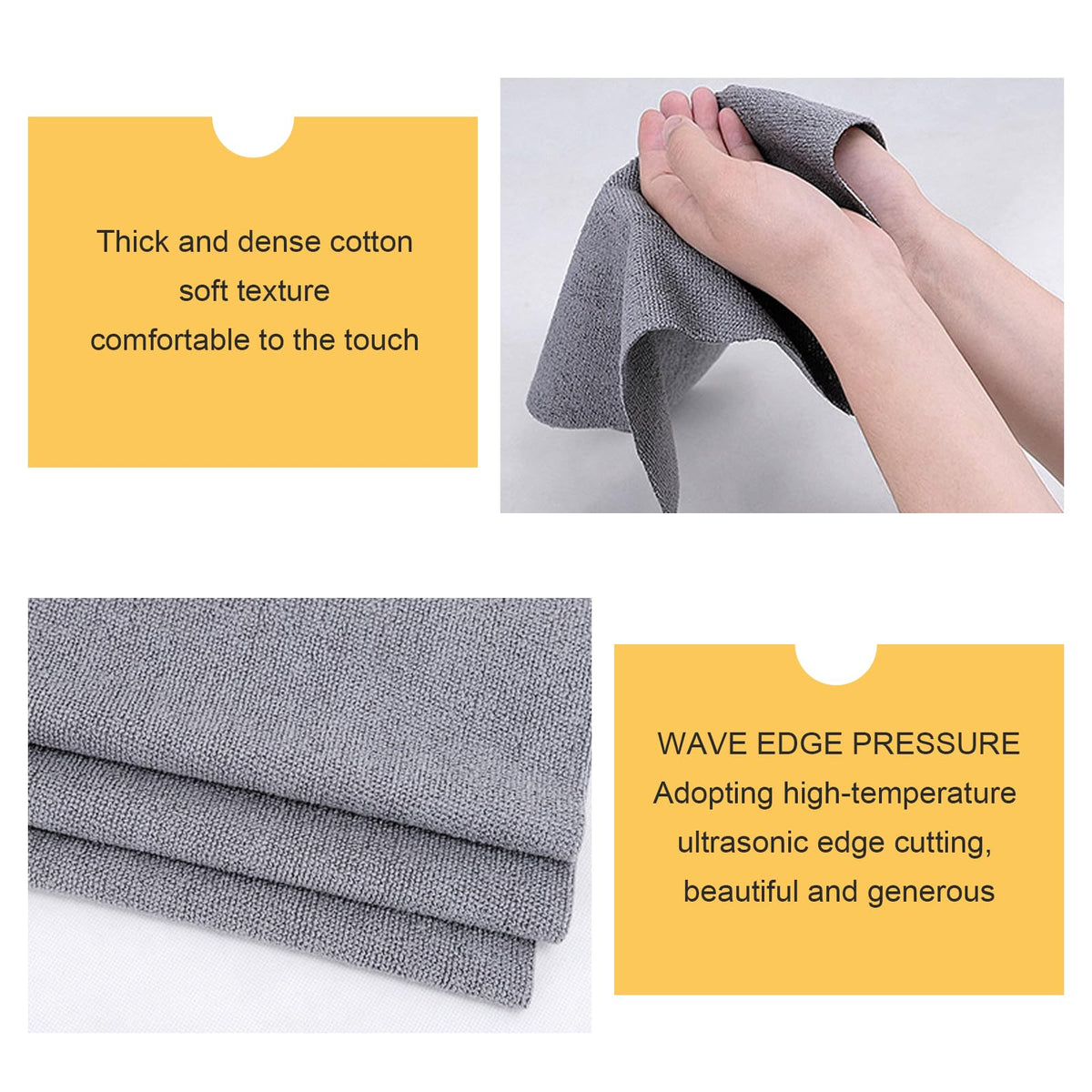 20 PCS Gray Microfiber Cleaning Cloth Roll M664
