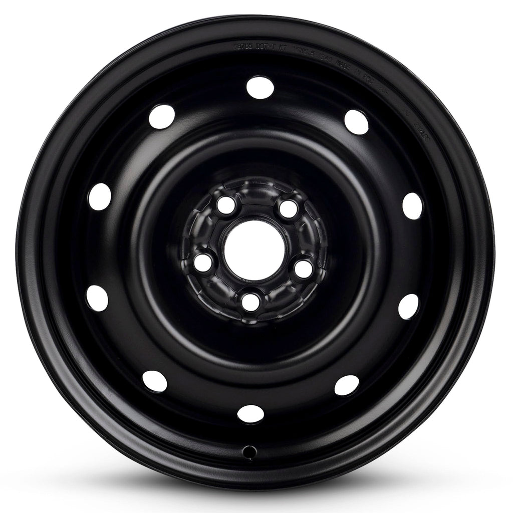 16x6.5 in Steel Wheel Rim 5 Lug 100mm 55mm Offset 56.1mm CB Powder-Coated Black G8986