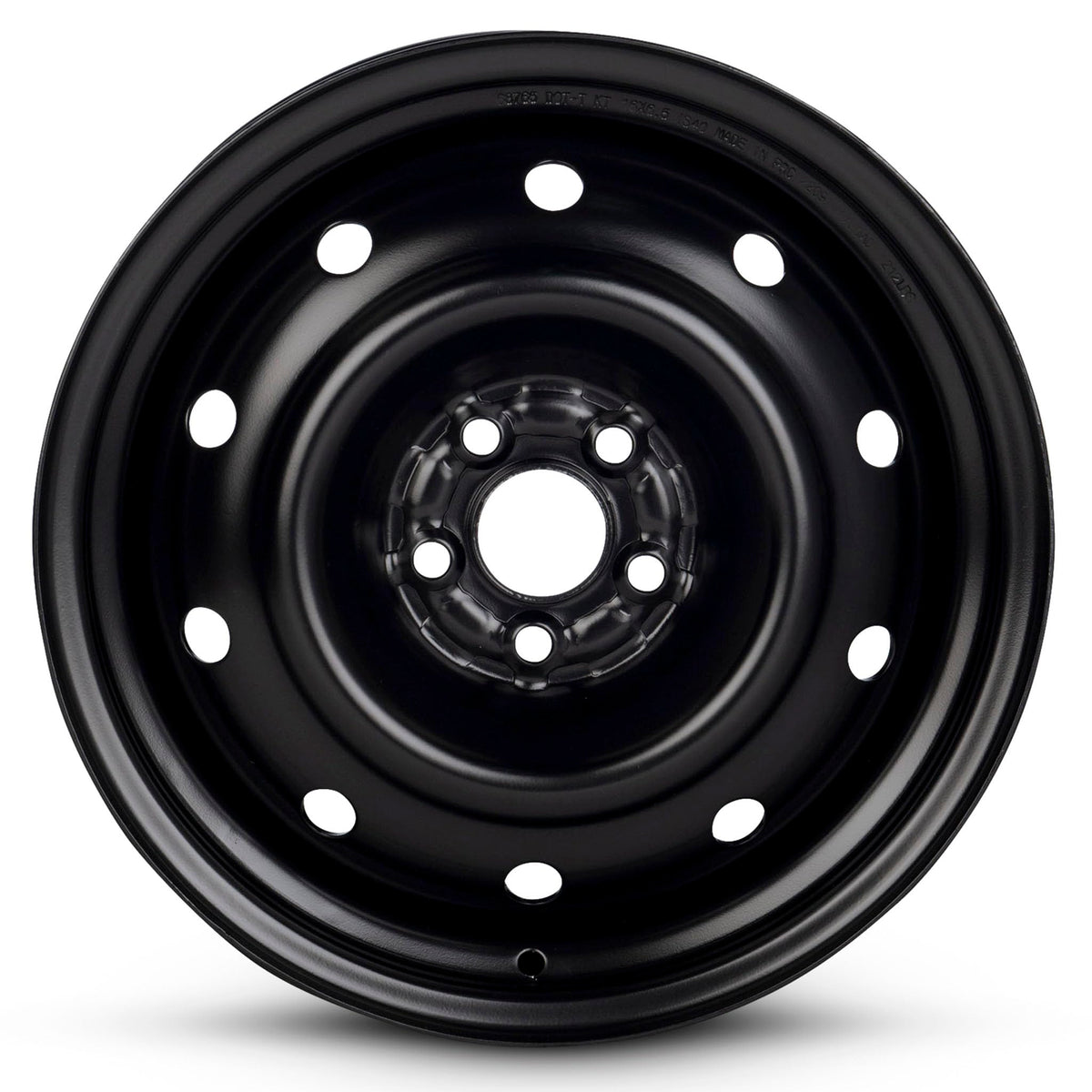 16x6.5 in Steel Wheel Rim 5 Lug 100mm 55mm Offset 56.1mm CB Powder-Coated Black G8986