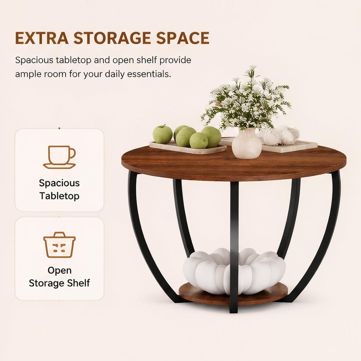 Round Coffee Table with Storage E93747