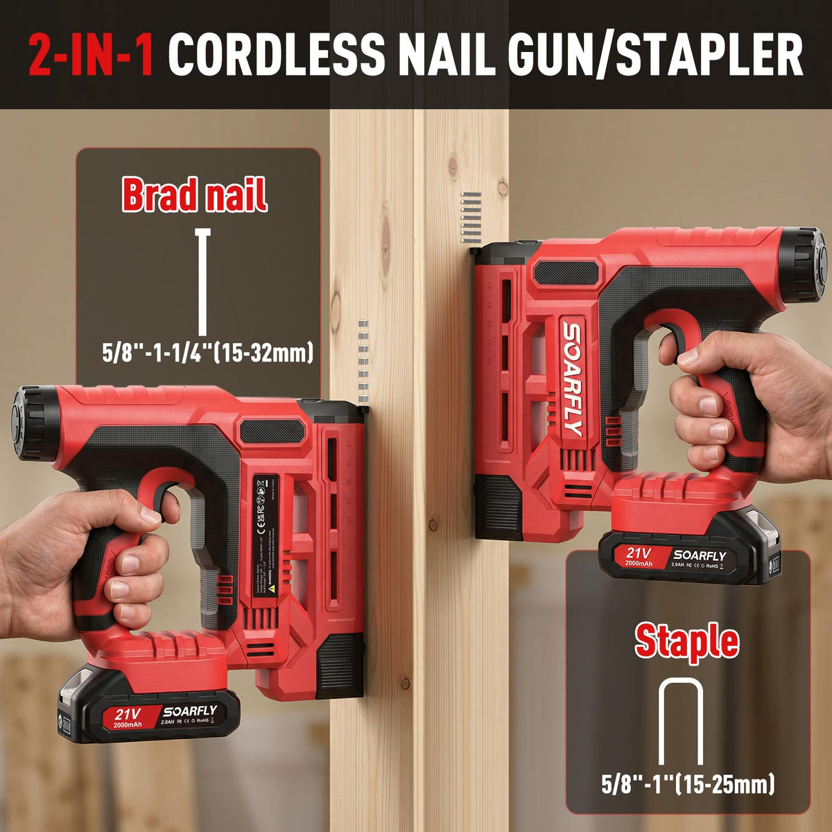 18 Gauge 2-in-1 Cordless Brad Nailer Stapler N13829