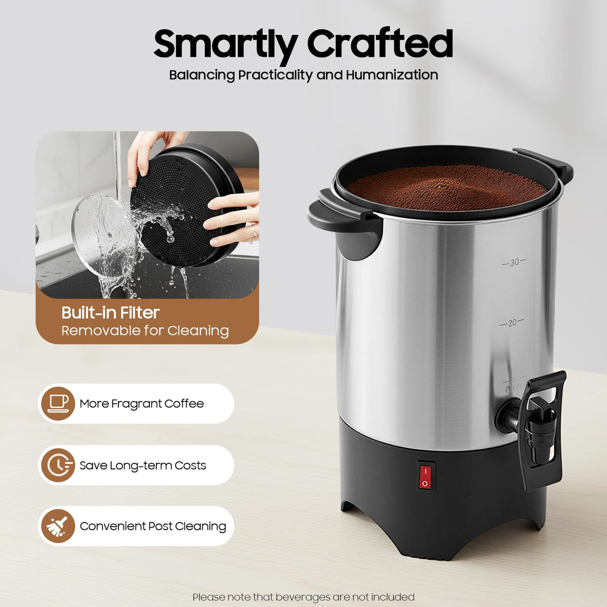 30 Cups Stainless Steel Electric Coffee Urn B285475