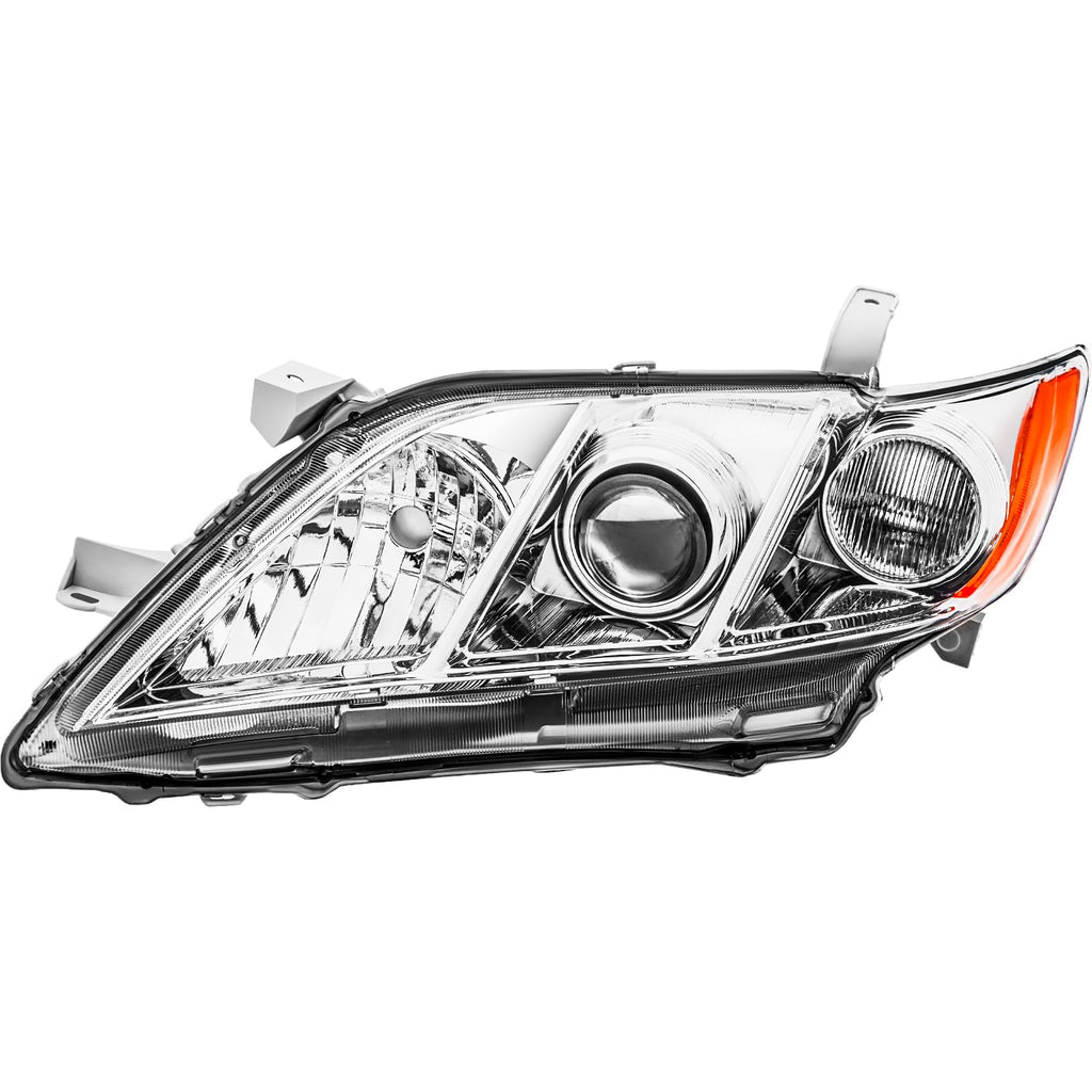Headlights Assembly Pair Chrome Housing Amber Reflector Z5869