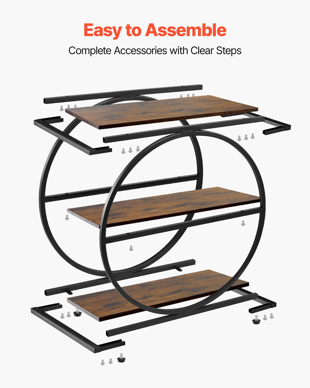 3-Tier Narrow Side Table with Open Storage Shelves Y4449