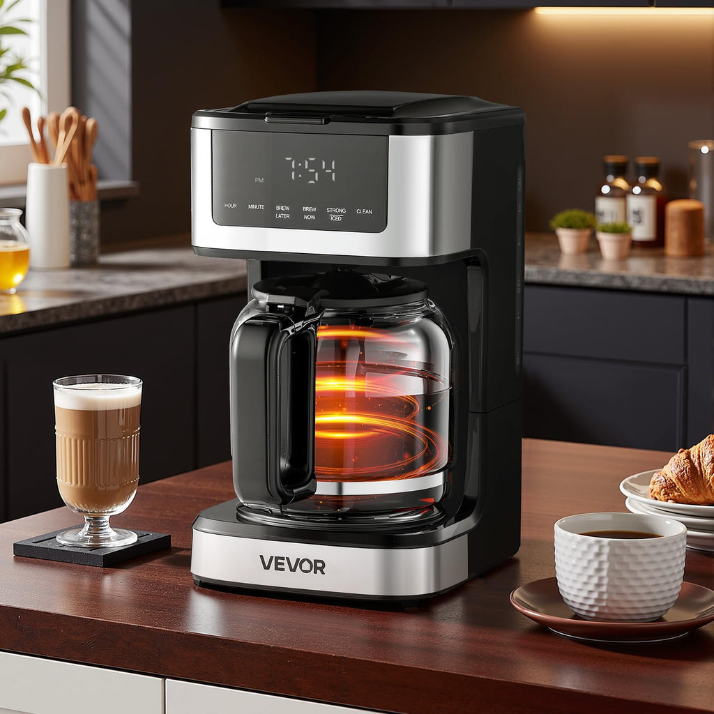 12 Cup Programmable Drip Coffee Maker with Touch Screen O502