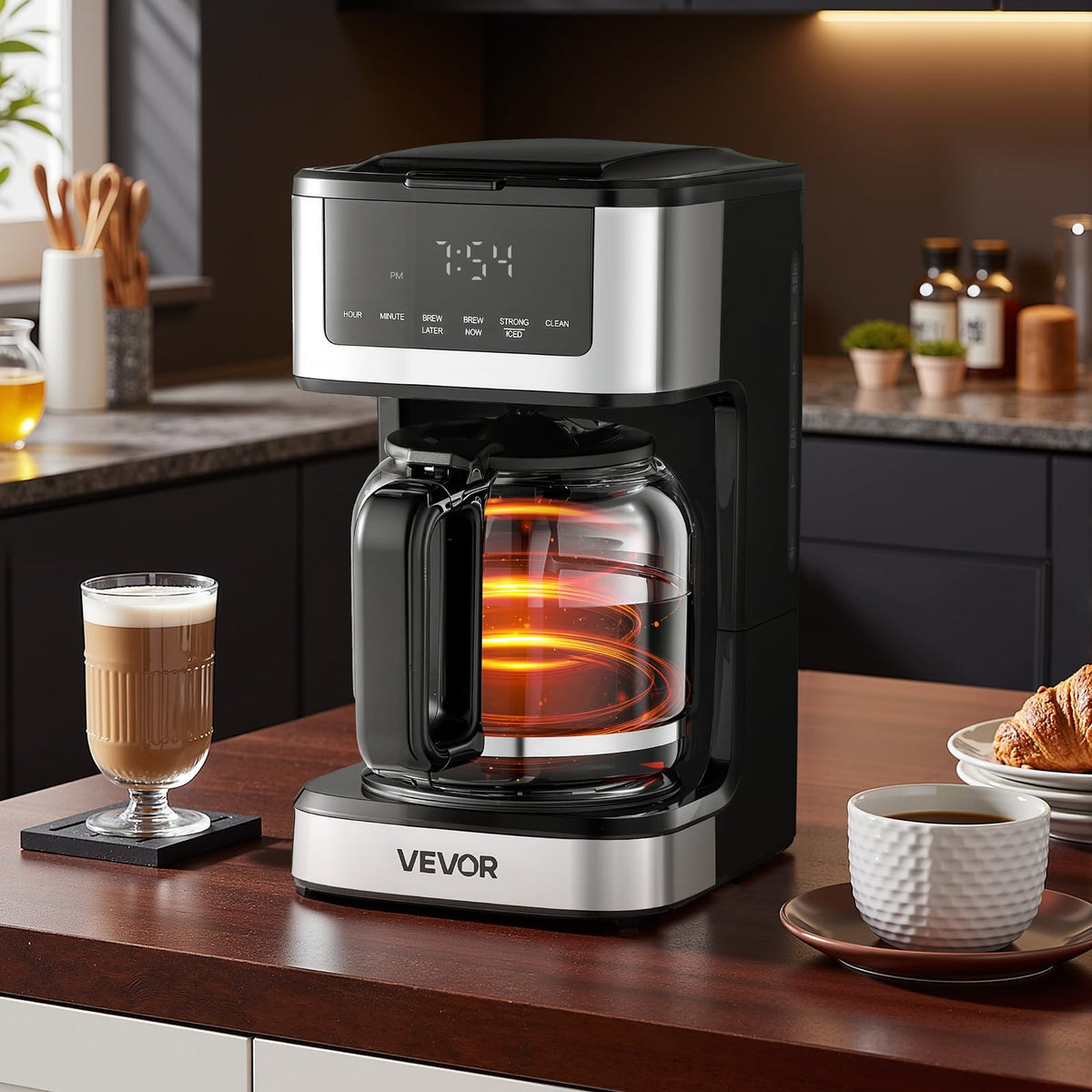12 Cup Programmable Drip Coffee Maker with Touch Screen O502