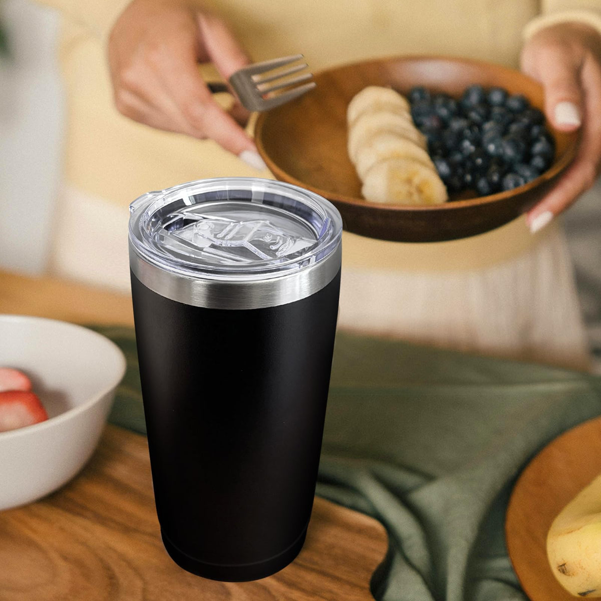 20 Pack Stainless Steel Insulated Tumbler 20oz Black W44788