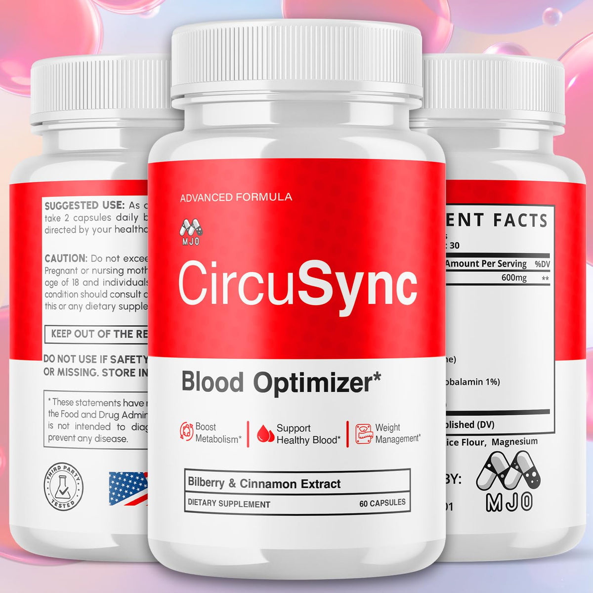 3 Pack 180 Capsules Blood Health Support Pills with Vitamins T35483
