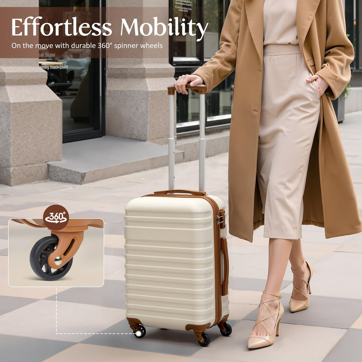 White 3 Piece Hardside Luggage Set V37884