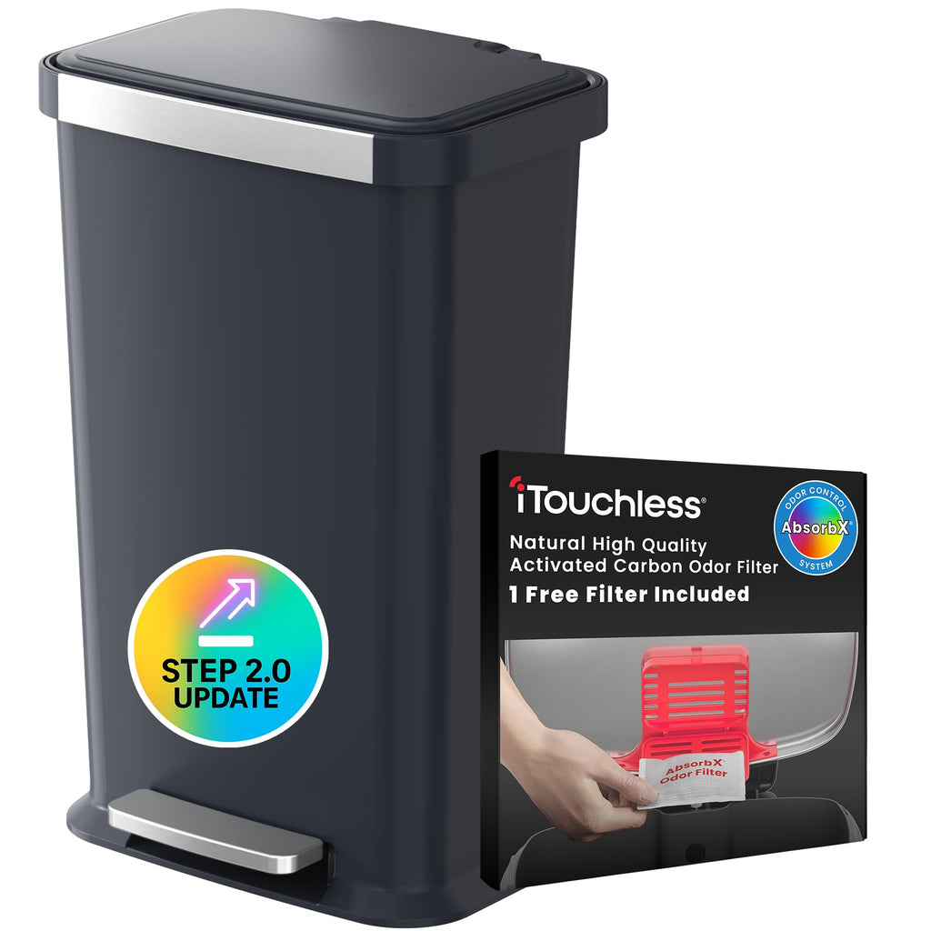 50 Liter Stainless Steel Step Kitchen Trash Can D5768