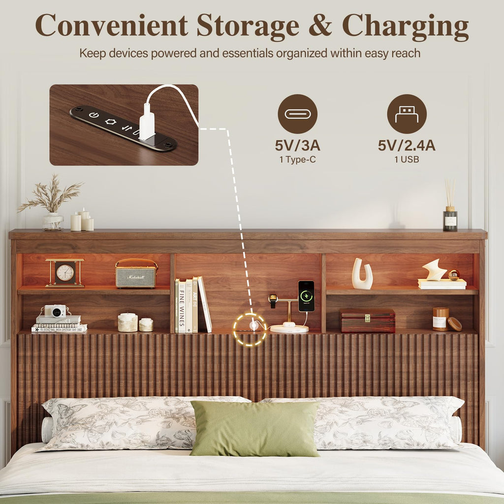 Queen Size Bed Frame with 4 Storage Drawers M221932
