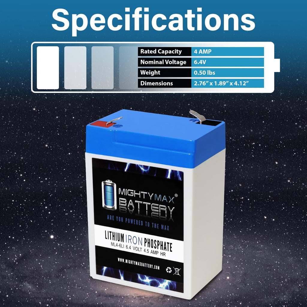 6V 4.5AH Lithium Replacement Battery V9754