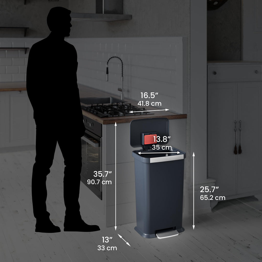 50 Liter Stainless Steel Step Kitchen Trash Can D5768