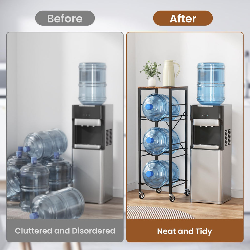 5 Gallon Water Jug Holder with Storage Shelves 3 Tier Y999