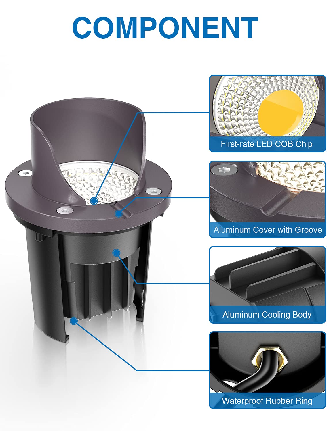 12 Pack Warm White Waterproof Low Voltage Landscape Lights Q3204