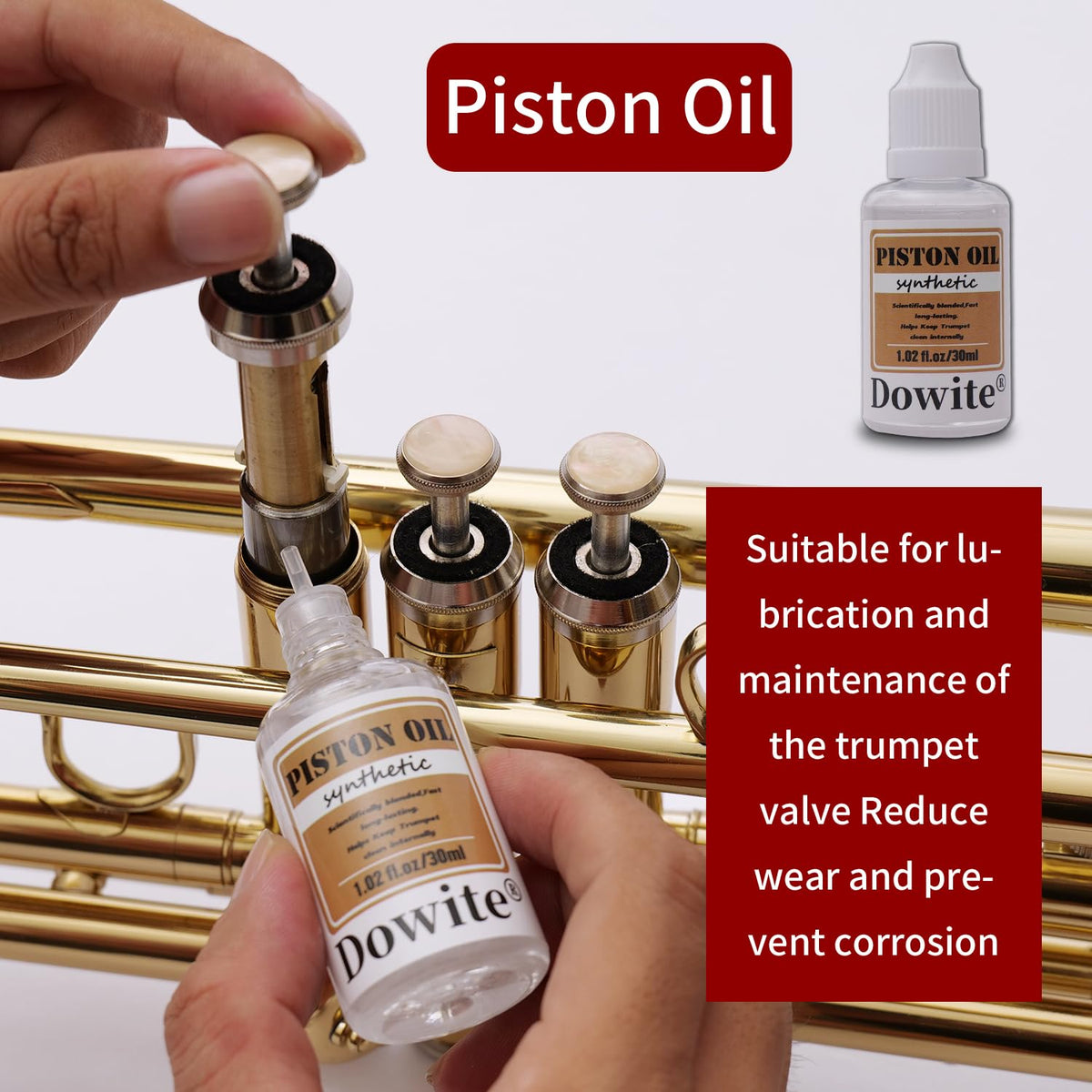 Trumpet Cleaning Kit 6-Piece Valve Oil Slide Grease Mouthpiece Brushes Cloth K464550