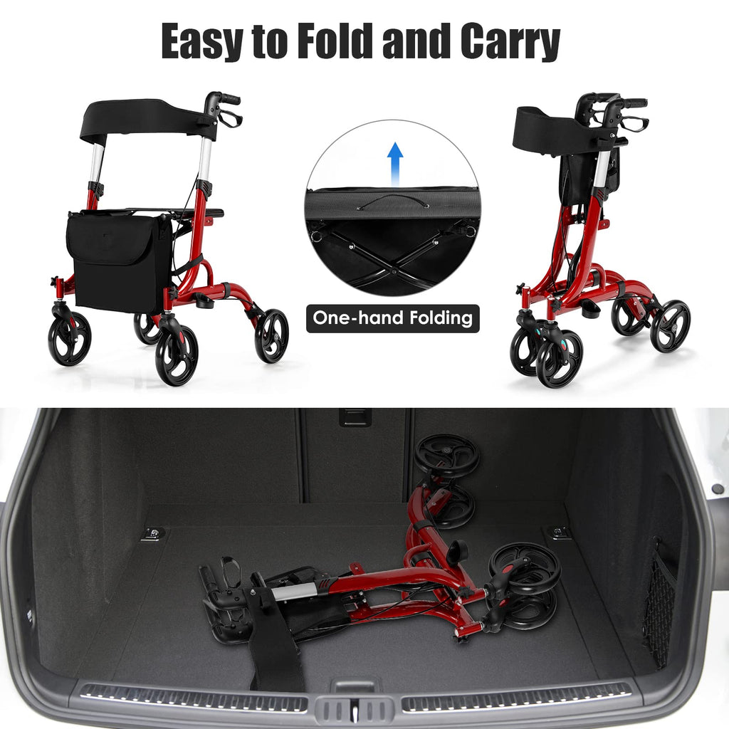 2-in-1 Aluminum Rollator Walker with Seat Z32250