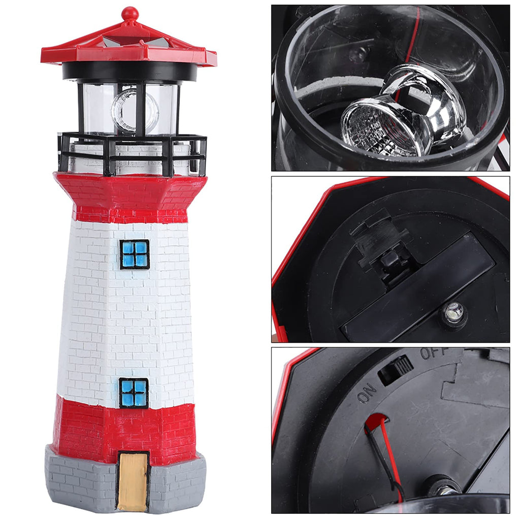 Solar Powered Rotating LED Lighthouse Q320