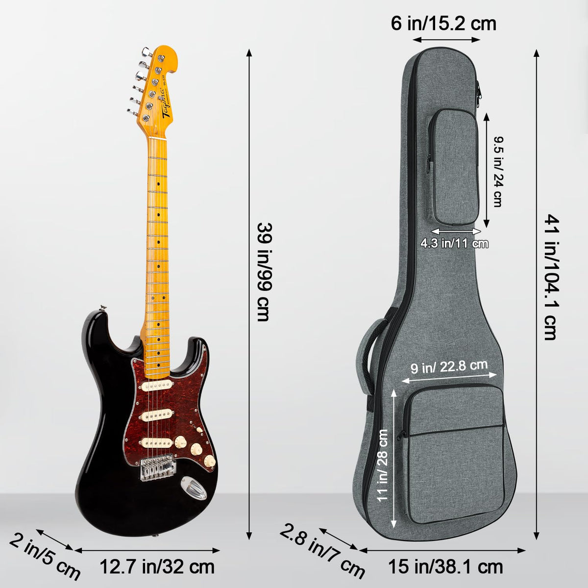 Padded Electric Guitar Gig Bag with Neck Strap V426