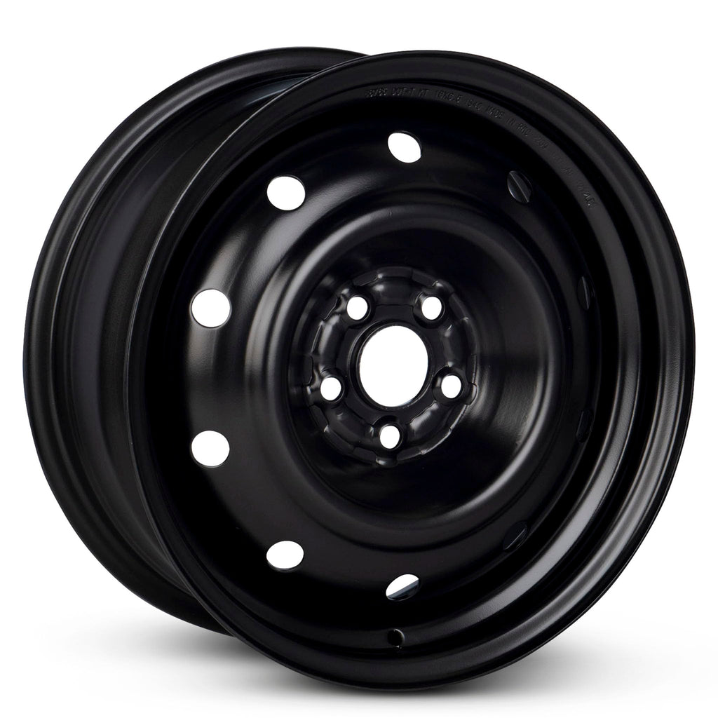 16x6.5 in Steel Wheel Rim 5 Lug 100mm 55mm Offset 56.1mm CB Powder-Coated Black G8986