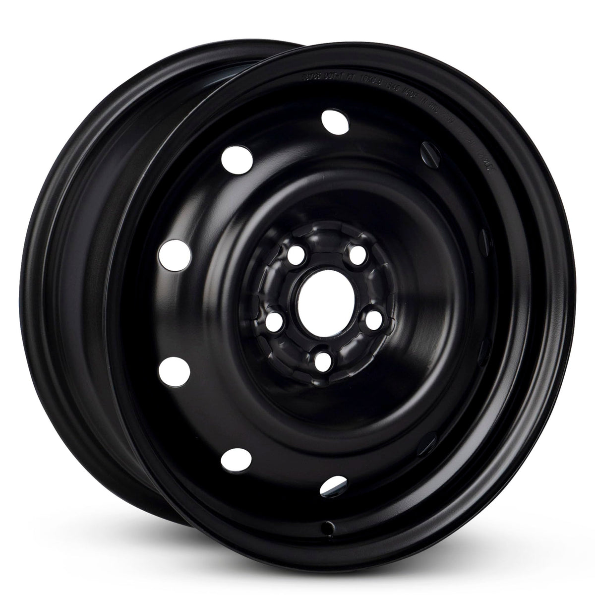 16x6.5 in Steel Wheel Rim 5 Lug 100mm 55mm Offset 56.1mm CB Powder-Coated Black G8986