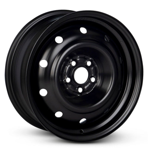 16x6.5 in Steel Wheel Rim 5 Lug 100mm 55mm Offset 56.1mm CB Powder-Coated Black G8986