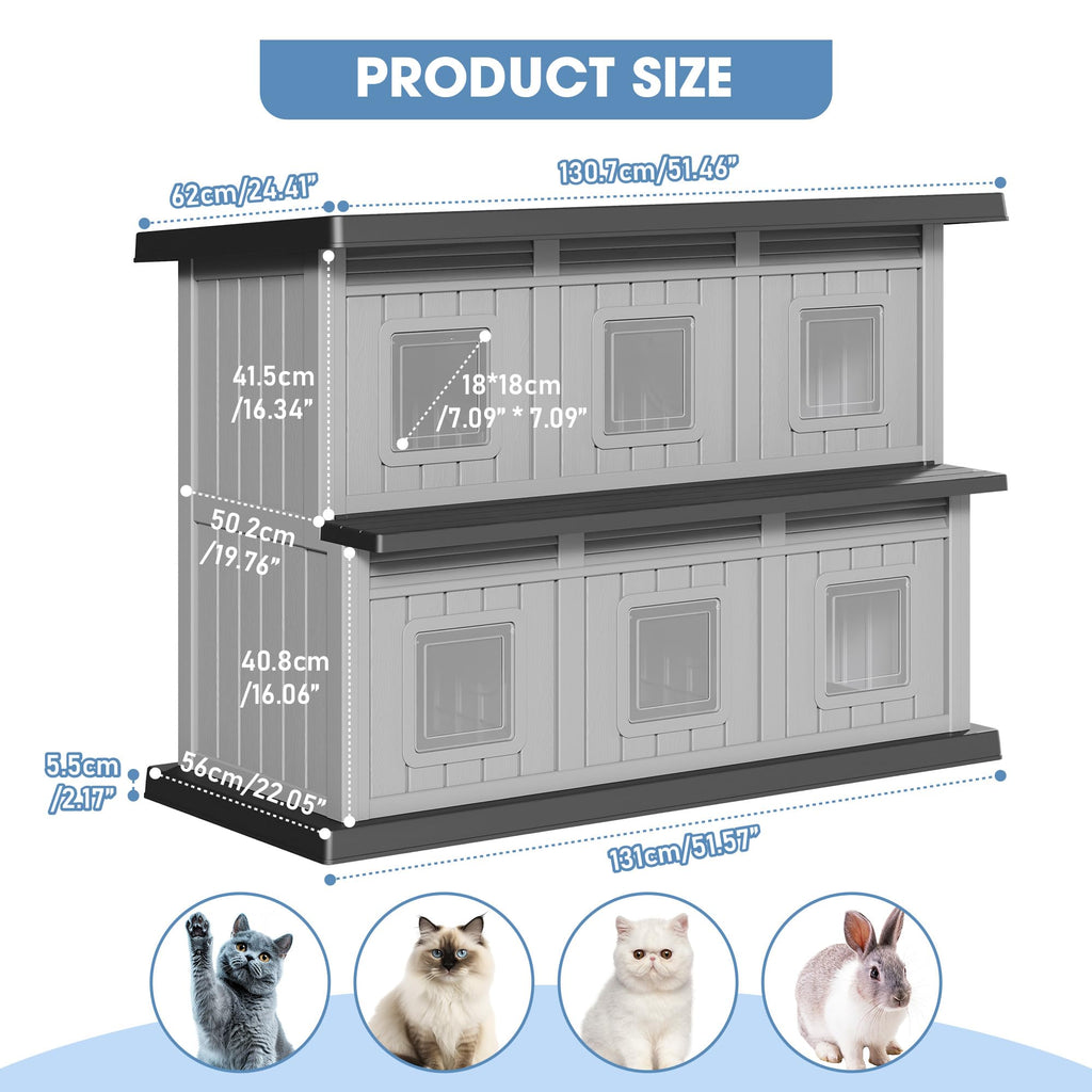 Weatherproof Insulated Outdoor Cat House M8328