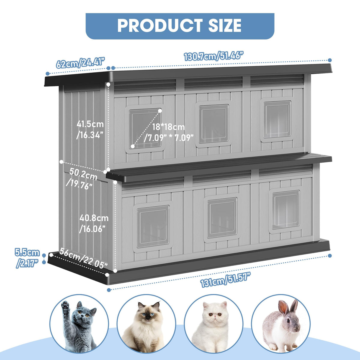 Weatherproof Insulated Outdoor Cat House M8328