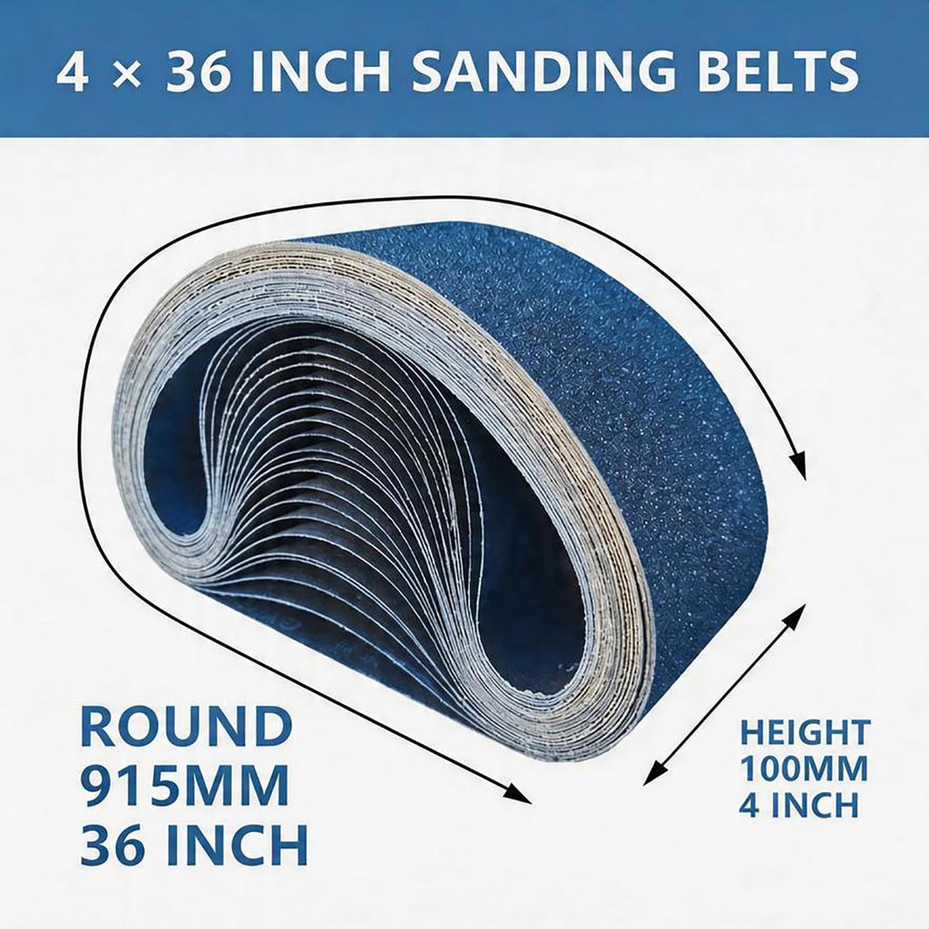 4" x 36" Zirconia Sanding Belts, 15Pcs Assorted Grits B136