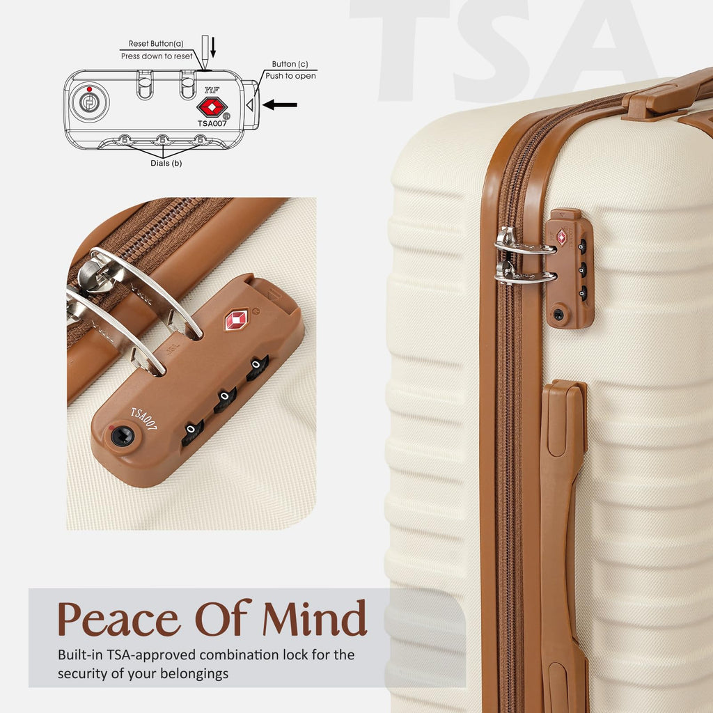 White 3 Piece Hardside Luggage Set V37884