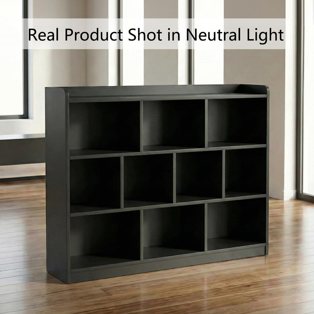 Black 3 Tier Wood Bookshelf I170465