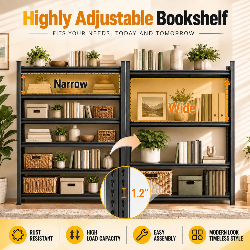 Metal Adjustable Heavy Duty Bookshelf O8140