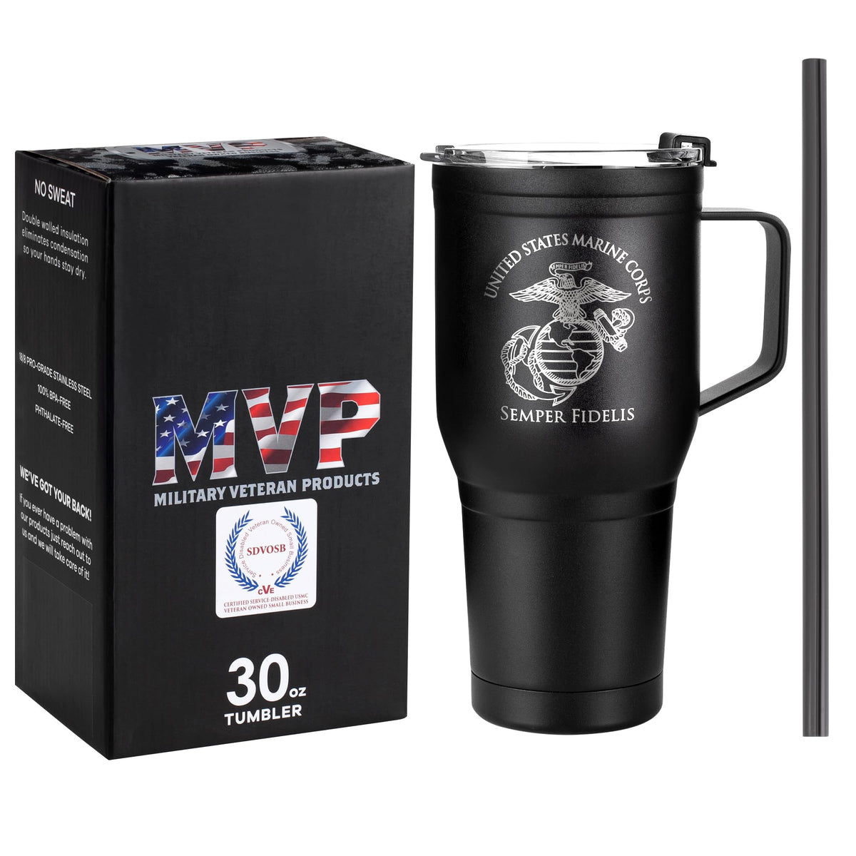 30 oz Stainless Steel Tumbler with Handle B94527