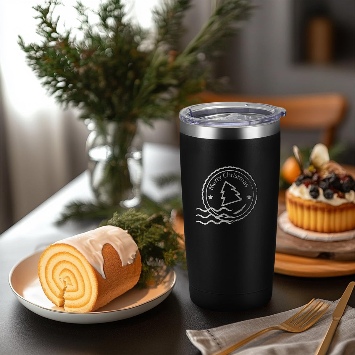 20 Pack Stainless Steel Insulated Tumbler 20oz Black W44788