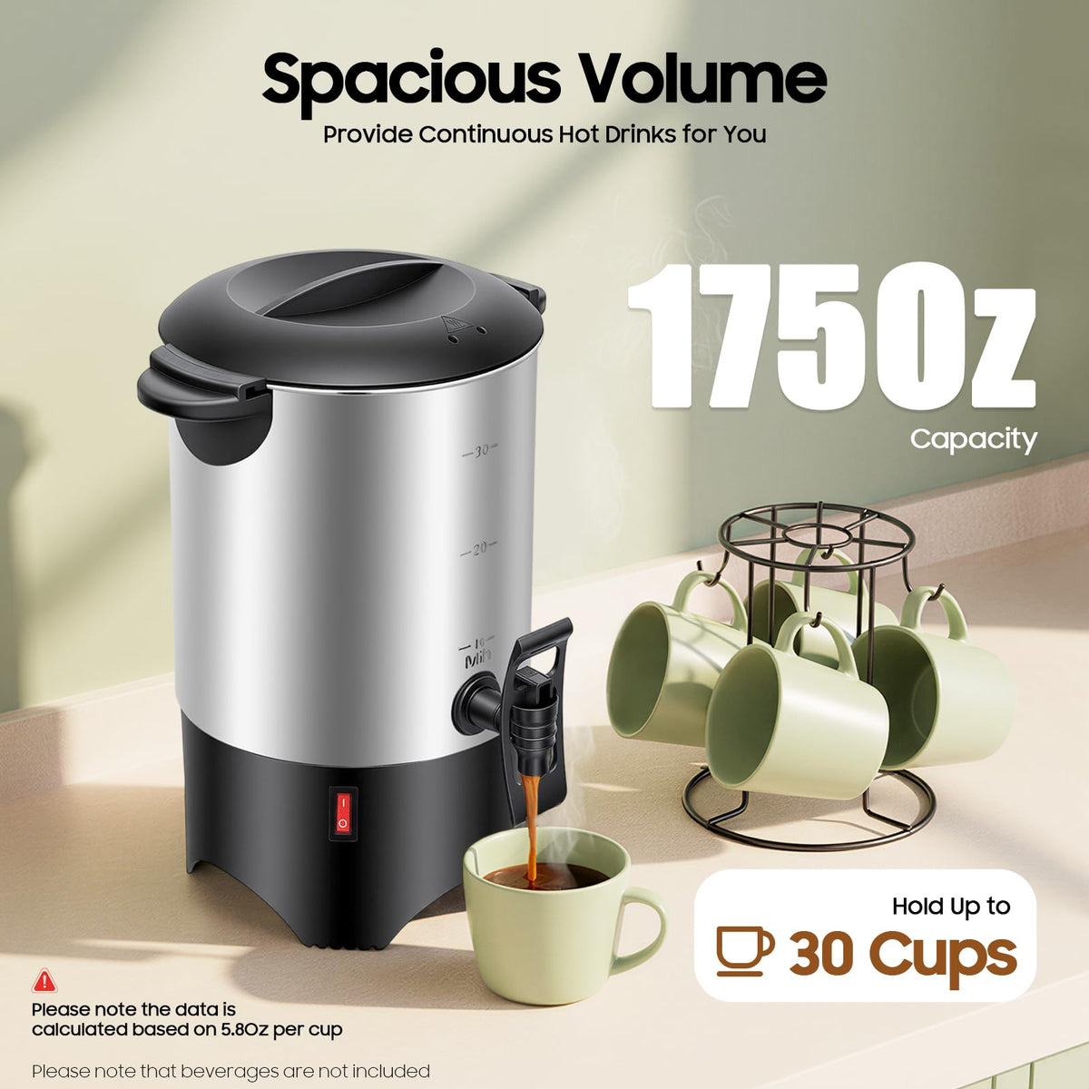 30 Cups Stainless Steel Electric Coffee Urn B285475