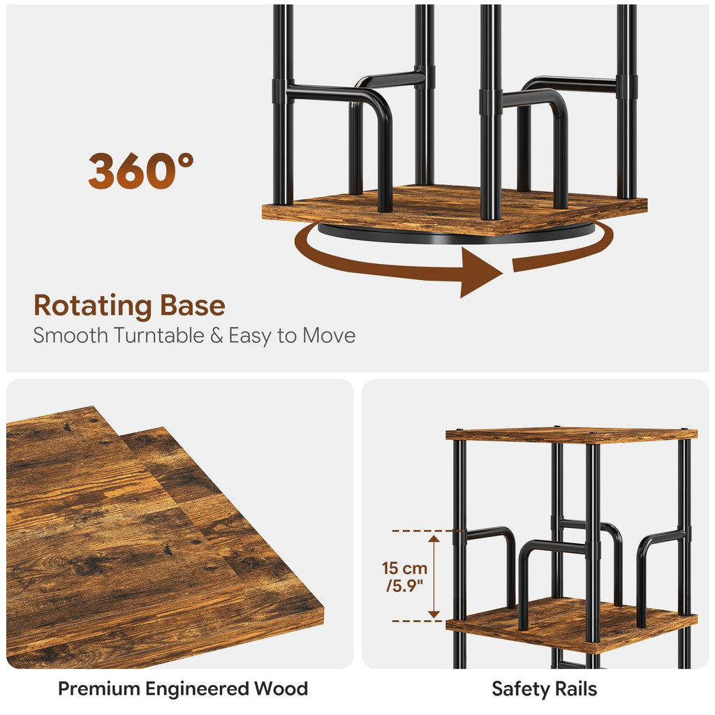 5-Tier Rotating Bookshelf with Safety Rails P35725