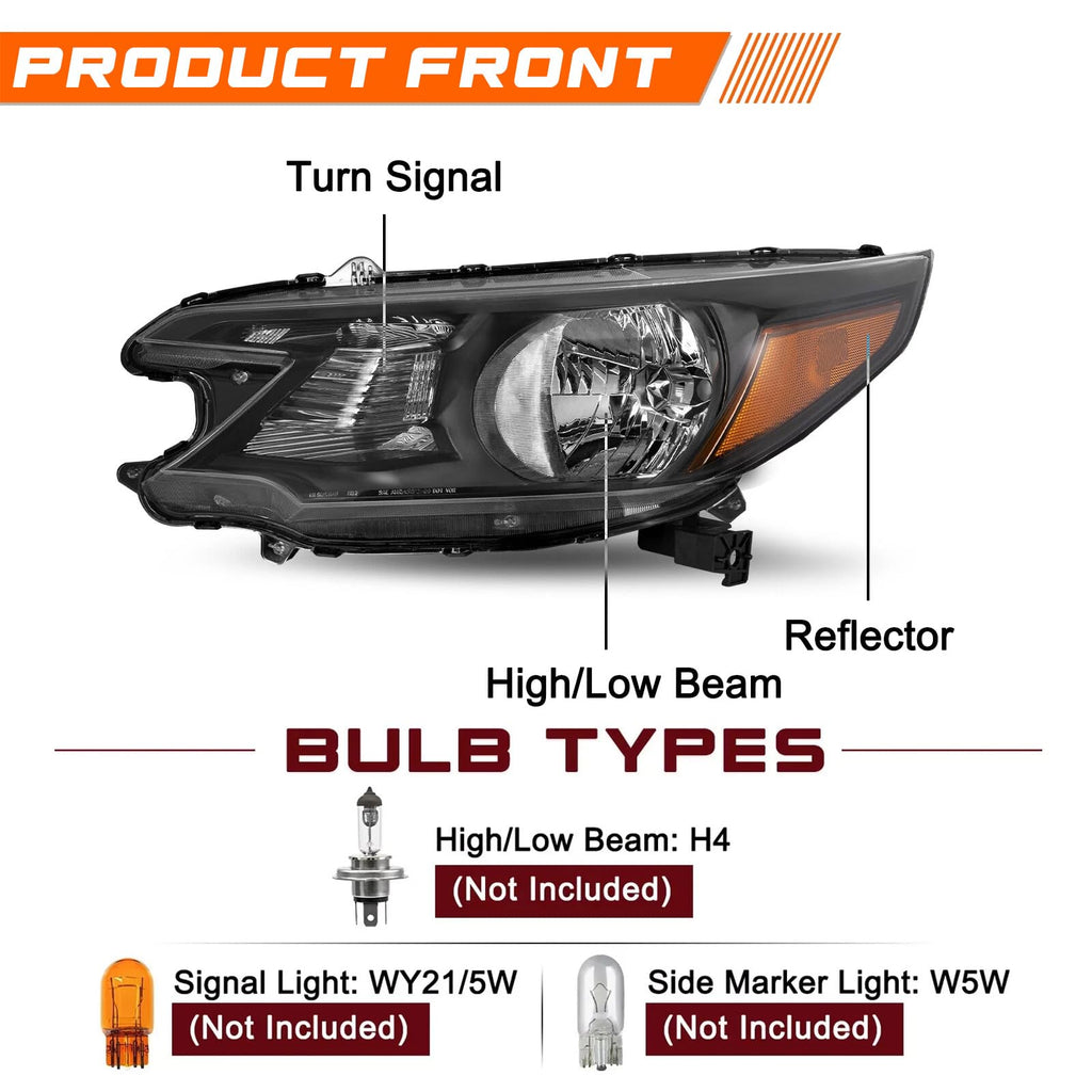 Black Halogen Headlight Assembly E66858