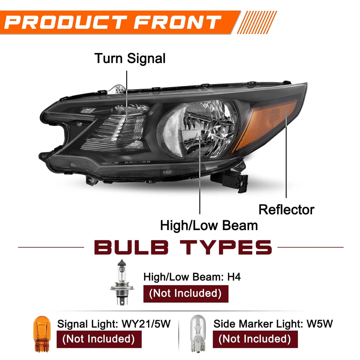 Black Halogen Headlight Assembly E66858