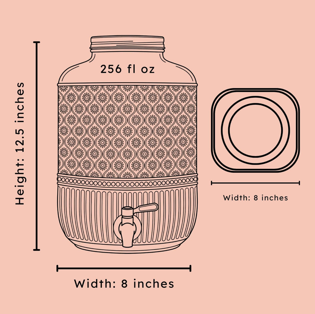 2 Gallon Glass Drink Dispenser W618