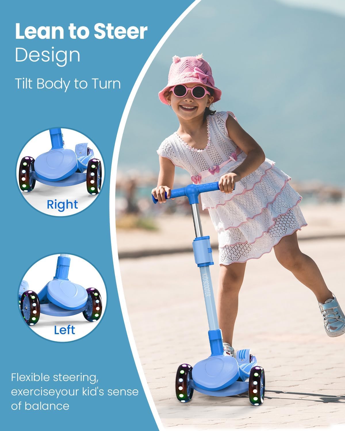 3 Wheel Foldable Kids Scooter with Seat W225