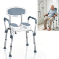 Height Adjustable Shower Chair with Padded Armrests J109